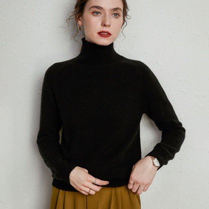Pull Femme en Laine Mérinos & Cachemire – Col Roulé Chic et Chaud