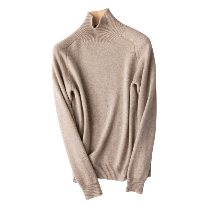 Pull Femme en Laine Mérinos & Cachemire – Col Roulé Chic et Chaud