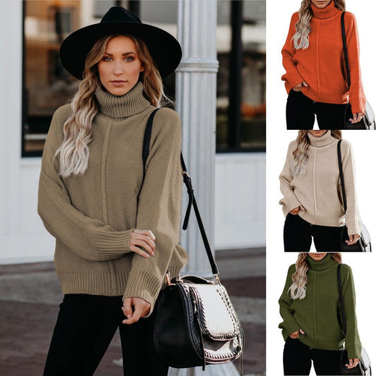 Pull Col Roulé Oversize – Élégance & Confort
